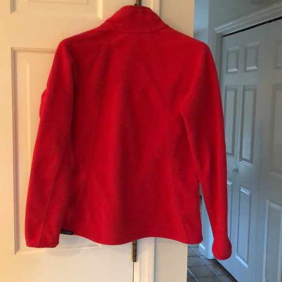 Lands’ End Bright Red Fleece Jacket - Picture 2 of 3